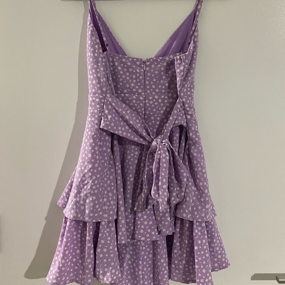 Ally Lilac Purple Ditsy Floral Playsuit - Picture 2 of 4